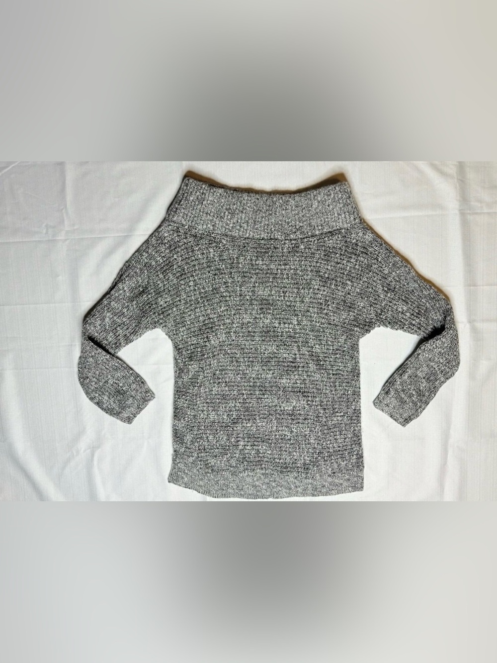 Express Sweater Womens Medium Black White Wool Mohair Blend Marled Boat Neck